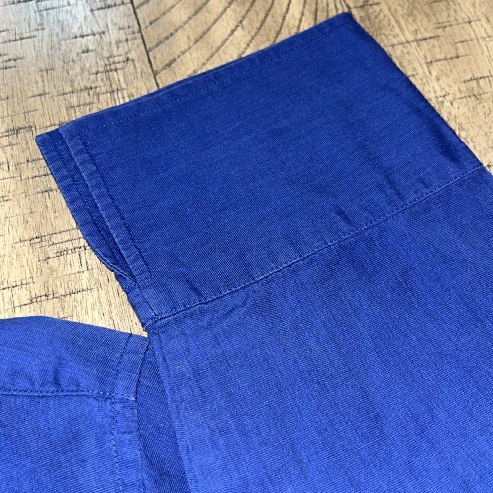 FaconnableNavy 🛳️cottonShirt 👕 3/4 sleeve DeepMediterraneanBlue. Chic Polished - Picture 14 of 17